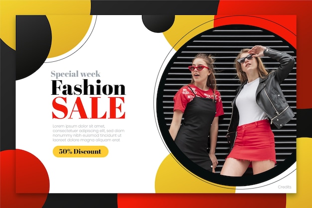 Free vector fashion sale landing page template