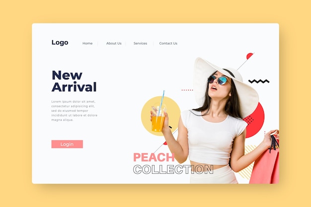 Free vector fashion sale landing page template