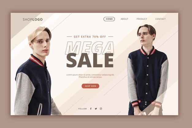 Fashion sale landing page webtemplate