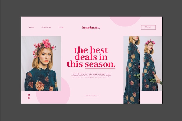 Free vector fashion sale - landing page