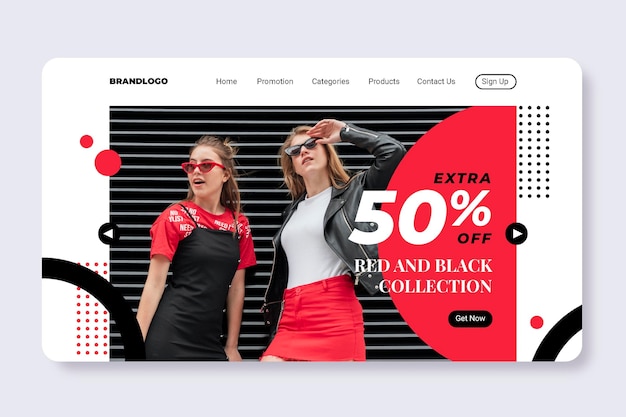 Free vector fashion sale - landing page