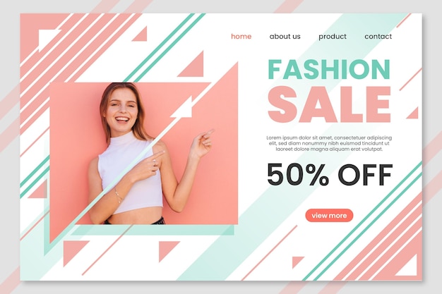 Vettore gratuito saldi moda - landing page