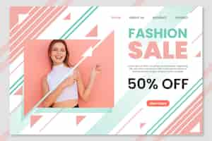 Free vector fashion sale - landing page