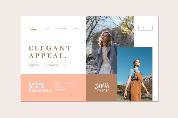 Free vector fashion sale - landing page