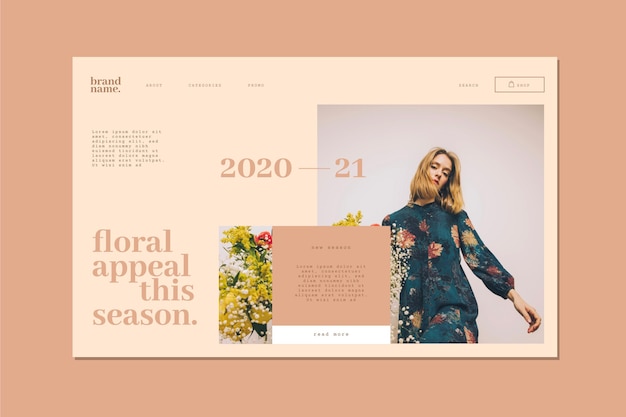 Free vector fashion sale landing page