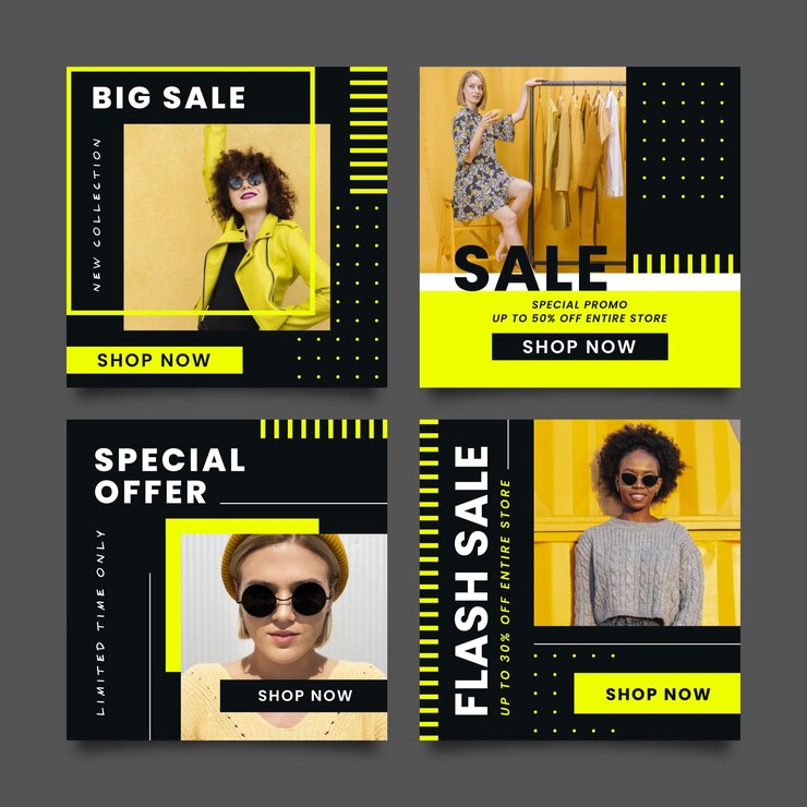 Free Vector fashion sale posts set
