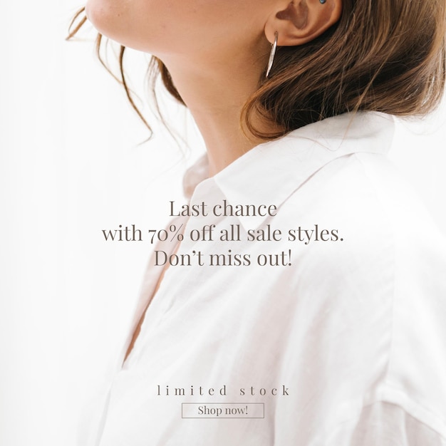 無料ベクター ファッション販売ショッピングテンプレートベクトルプロモーション美的ソーシャルメディア広告