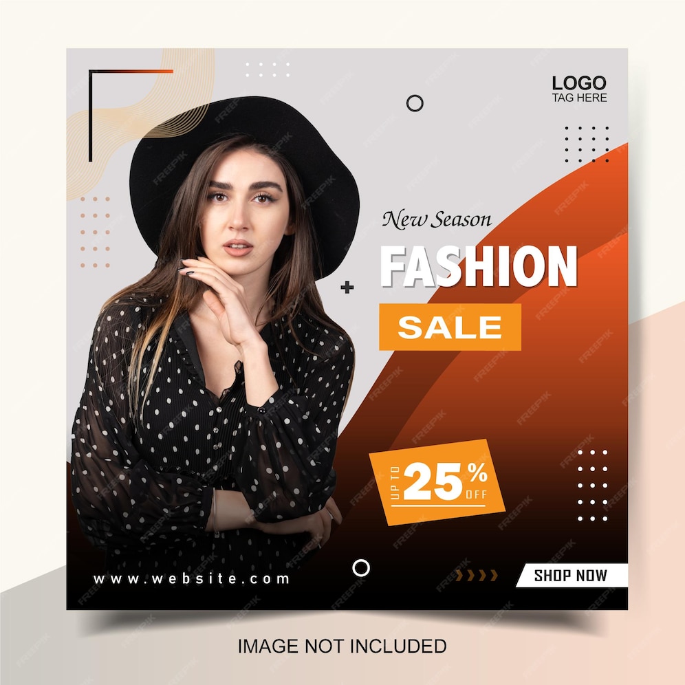 Premium Vector | Fashion sale social media post template set