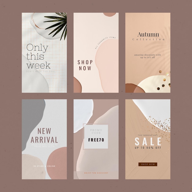 Free vector fashion sale template collection vector