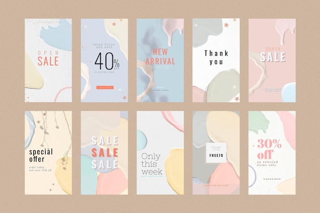 Free vector fashion sale template collection
