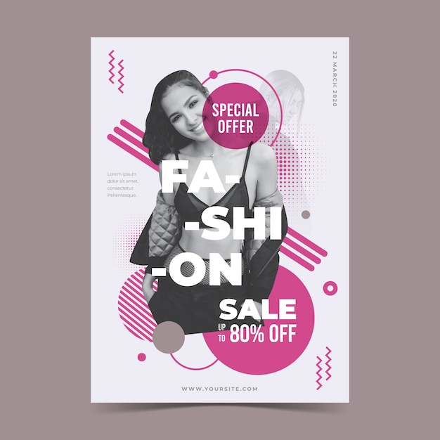 Free vector fashion sale template concept