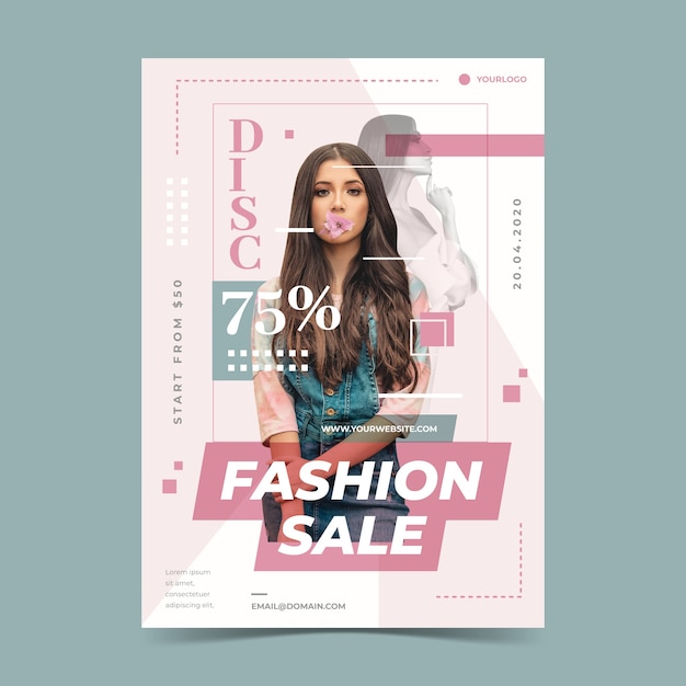 Free vector fashion sale template concept