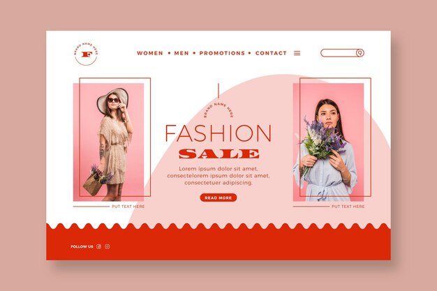 Fashion sale template for landing page