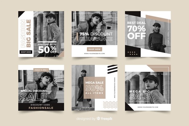 Fashion sales social media banner collectio