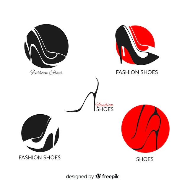Коллекция логотипов модной обуви Premium векторы