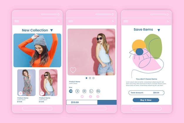 Fashion shopping app collection