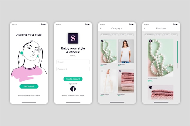 Fashion shopping app concept
