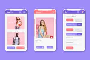 Free vector fashion shopping app interface