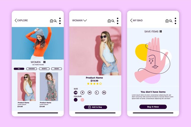 Набор приложений для модных покупок
