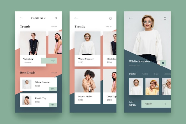Пакет шаблонов приложений для модных покупок