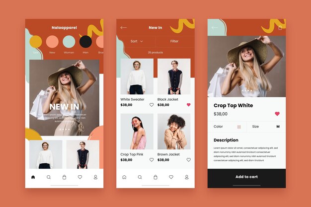 Fashion shopping app template set
