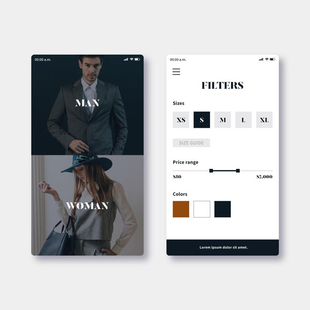 Free Vector Fashion shopping app template