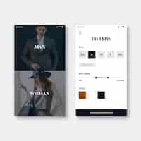 Free vector fashion shopping app template