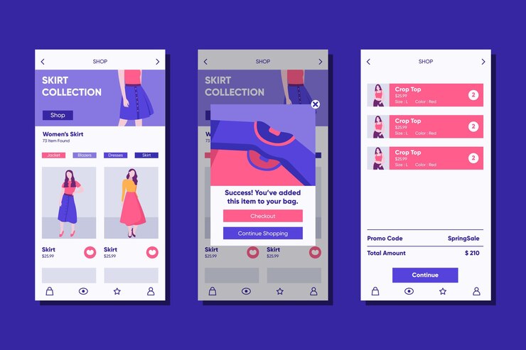 Free Vector fashion shopping app template