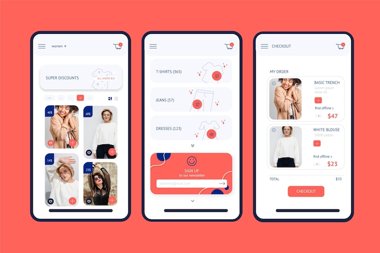Free Vector fashion shopping app