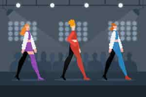 Free vector fashion show runway flat design illustration