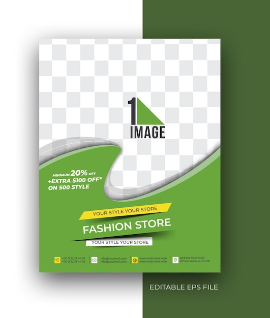 Fashion store a4 business brochure flyer poster design template