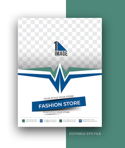 Free vector fashion store a4 business brochure flyer poster design template.