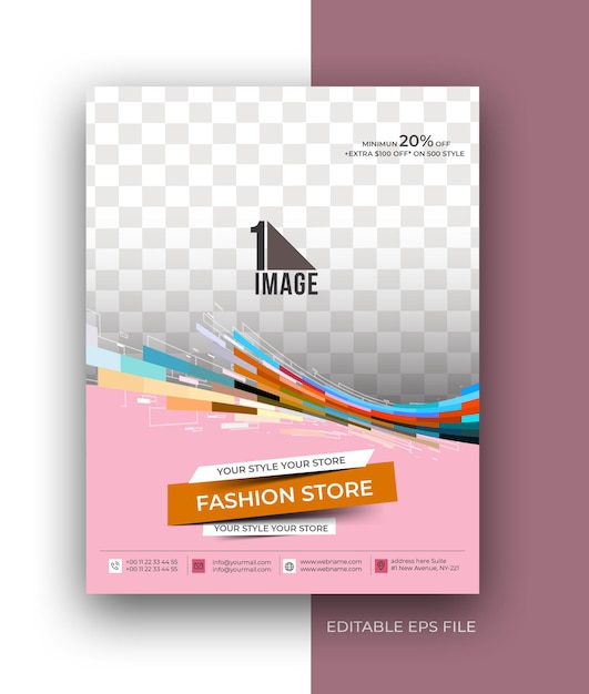 Free vector fashion store a4 business brochure flyer poster design template.