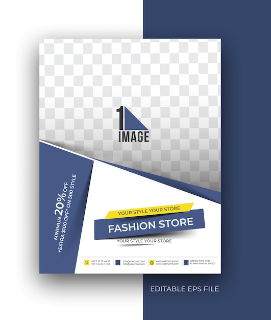 Free vector fashion store a4 business brochure flyer poster design template.