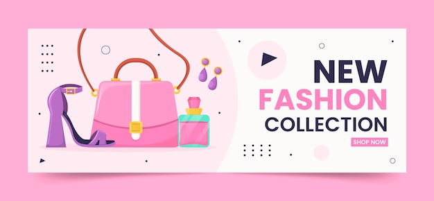 Free vector fashion trends facebook cover template