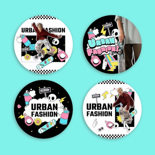 Free vector fashion trends labels  template