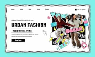 Free vector fashion trends landing page template