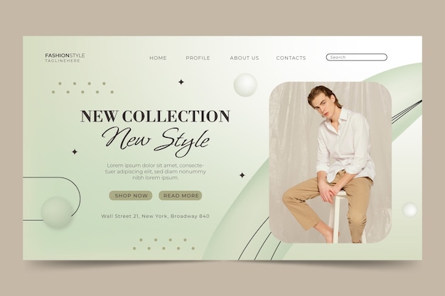 Fashion trends landing page template