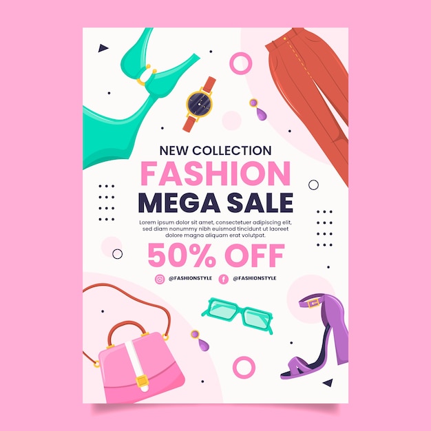 Free vector fashion trends poster template