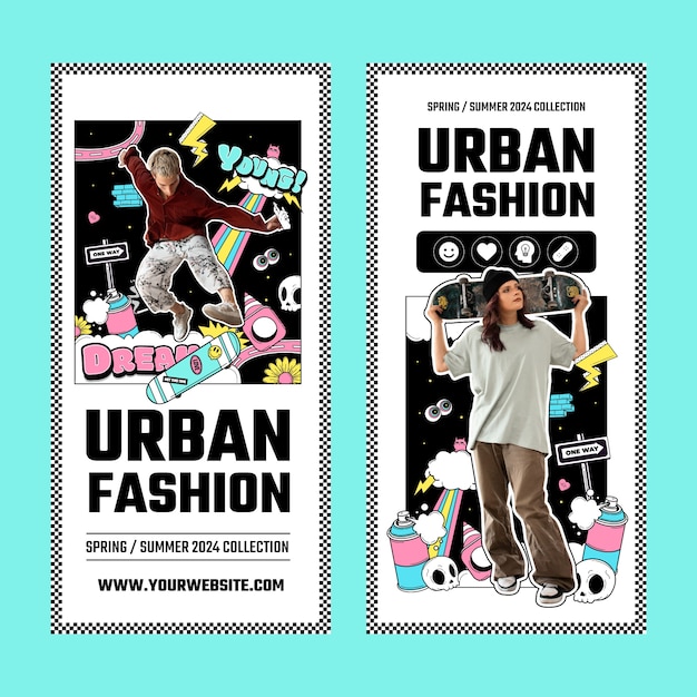 Free vector fashion trends vertical banner
