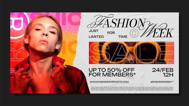 fashion week  sale banner template