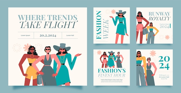 Free vector fashion week template design