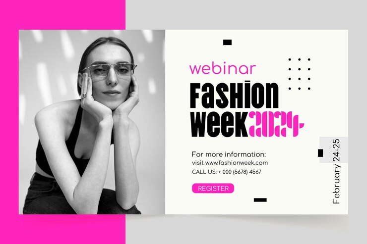 Free Vector fashion week  webinar template