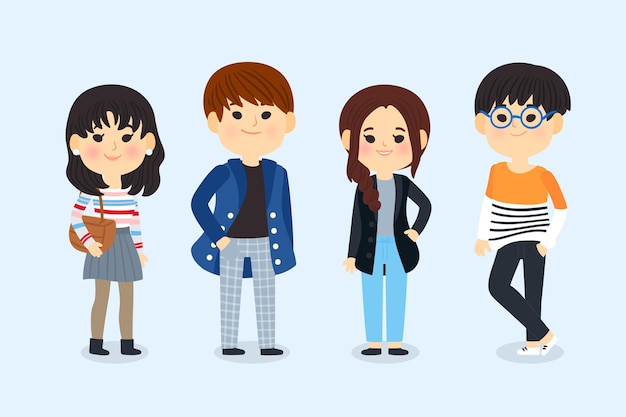 Fashion young koreans illustrated