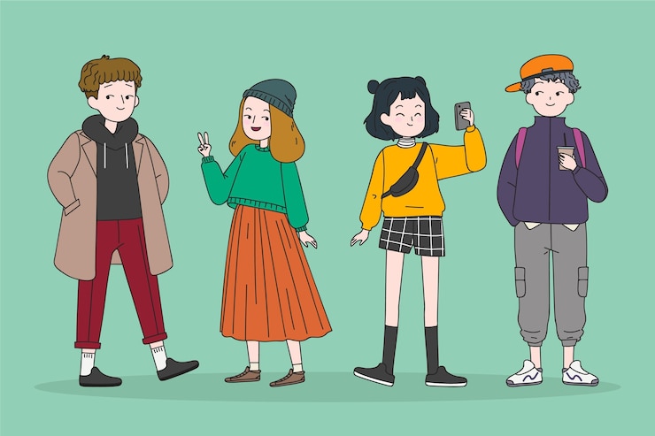 무료 Vector 한국인 패션
