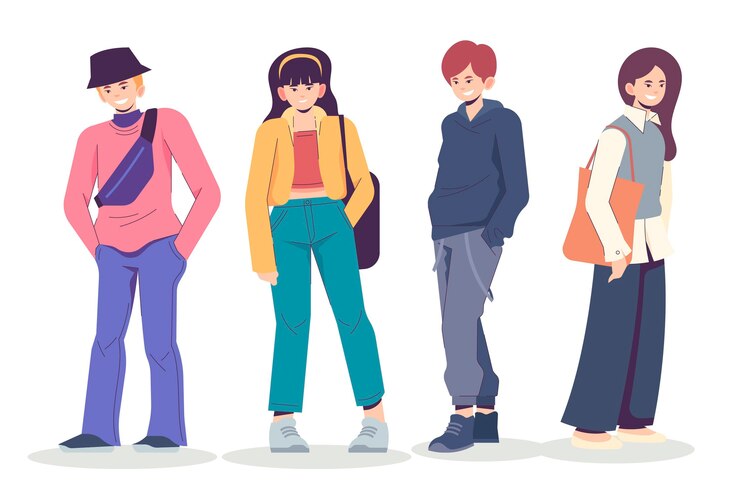 無料Vector ファッション若い韓国人