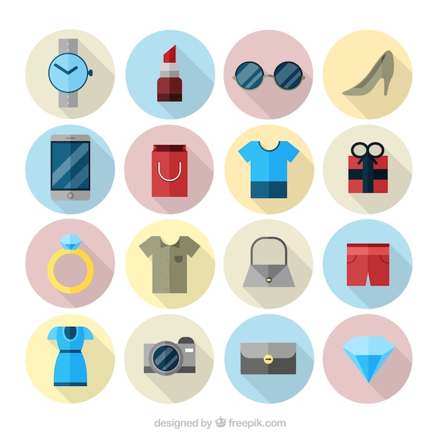 Бесплатное векторное изображение Модные значки