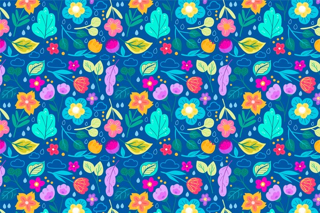 Fashionable pattern in ditsy small flowers