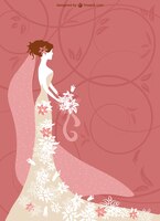 fashionable wedding card vector