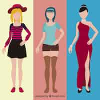 Free vector fashionable women